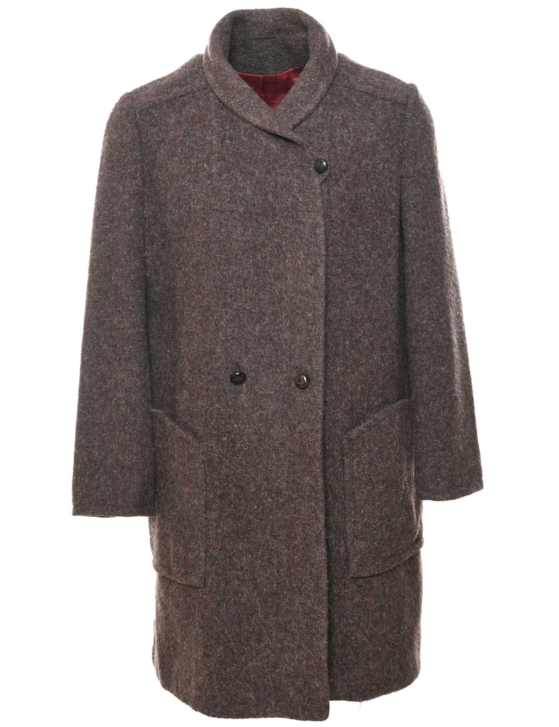 Double Breasted Wool Coat - L