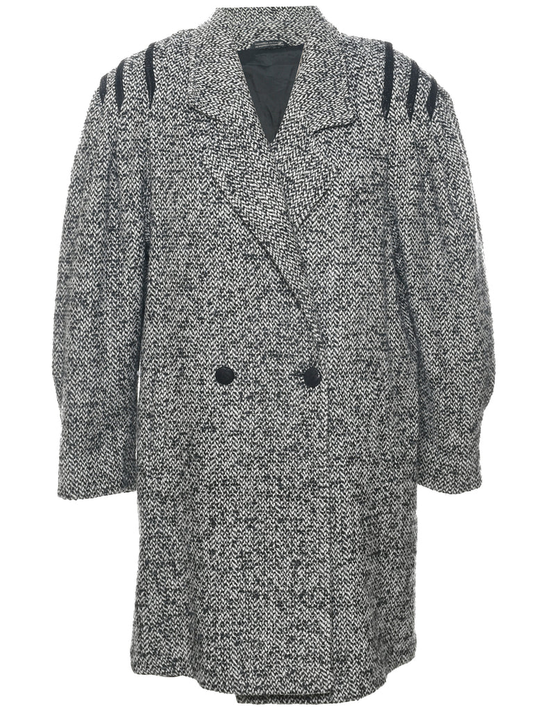 Double Breasted Wool Coat - L