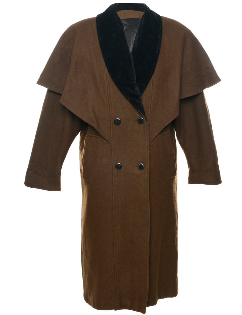 Double Breasted Wool Coat - L