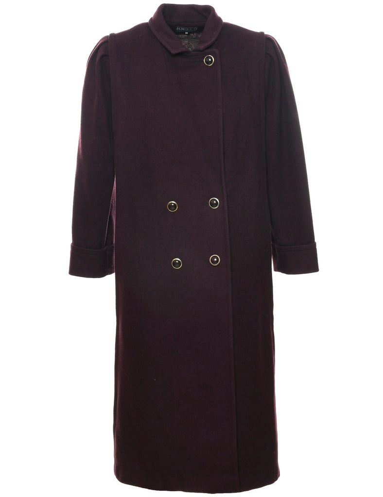 Double Breasted Wool Coat - M