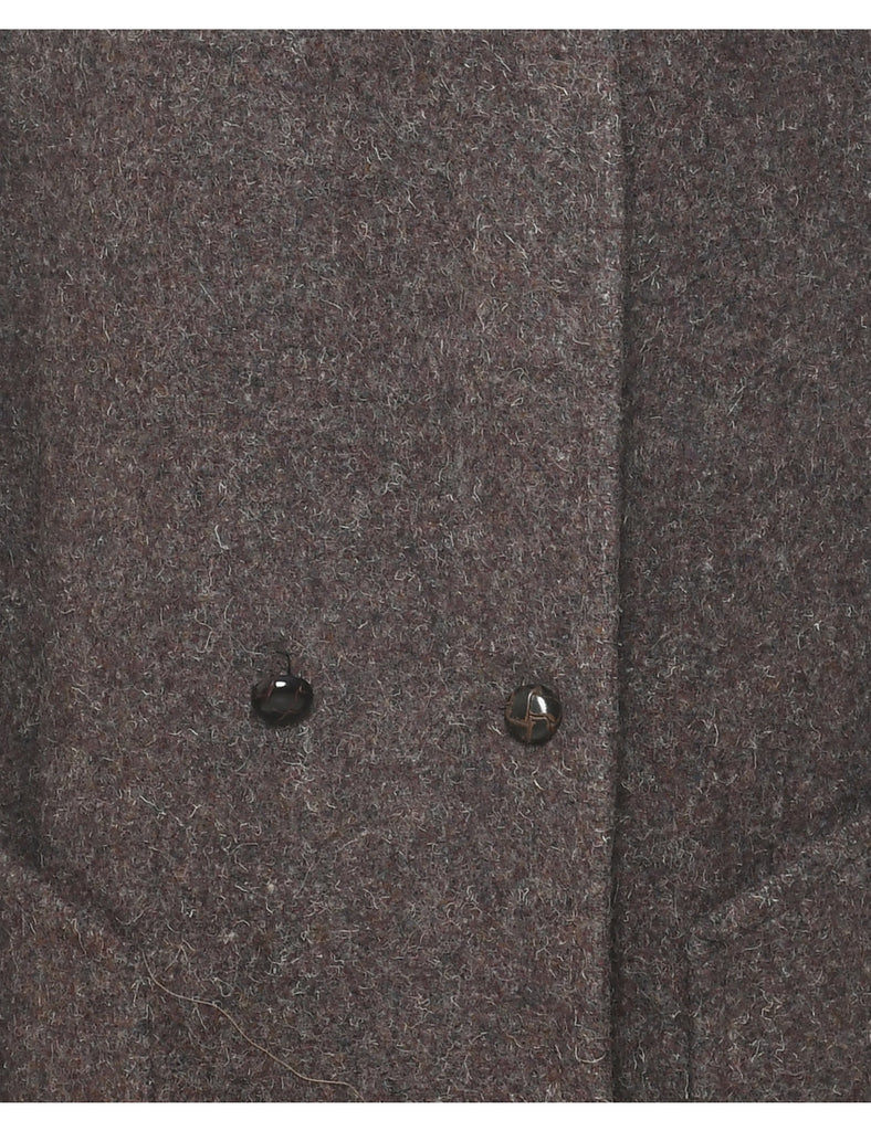 Double Breasted Wool Coat - L