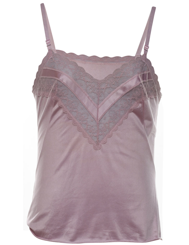 Dusky Pink Shiny Cami Top - M