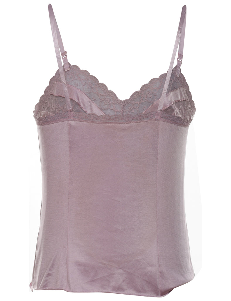 Dusky Pink Shiny Cami Top - M