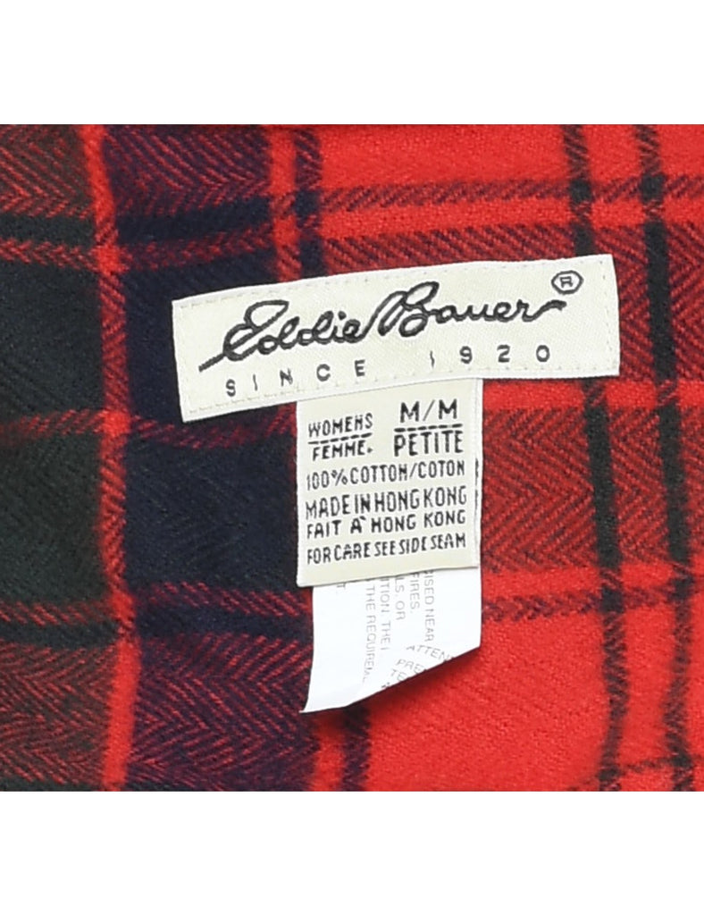 Eddie Bauer Black & Red 1990s Checked Shirt - M