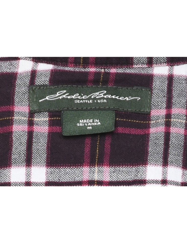 Eddie Bauer Checked 1990s Flannel Shirt - M