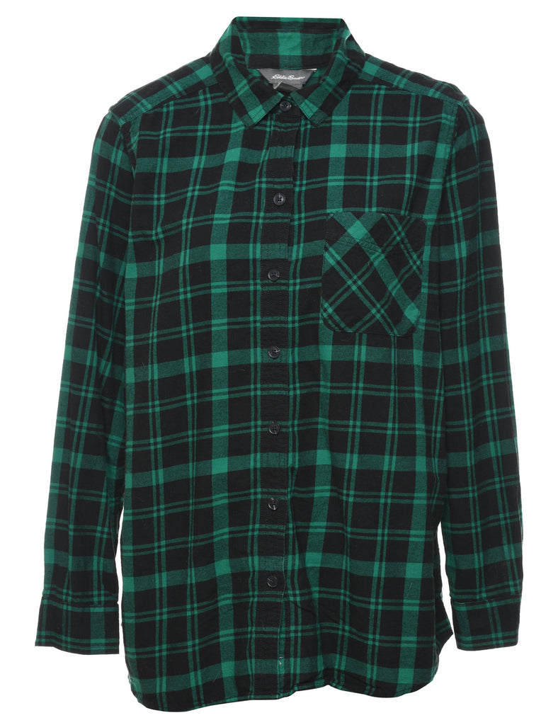 Eddie Bauer Green & Black Checked Shirt - L