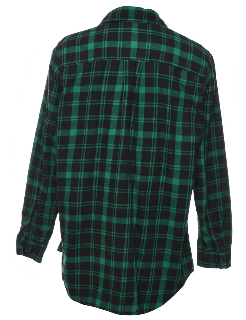 Eddie Bauer Green & Black Checked Shirt - L