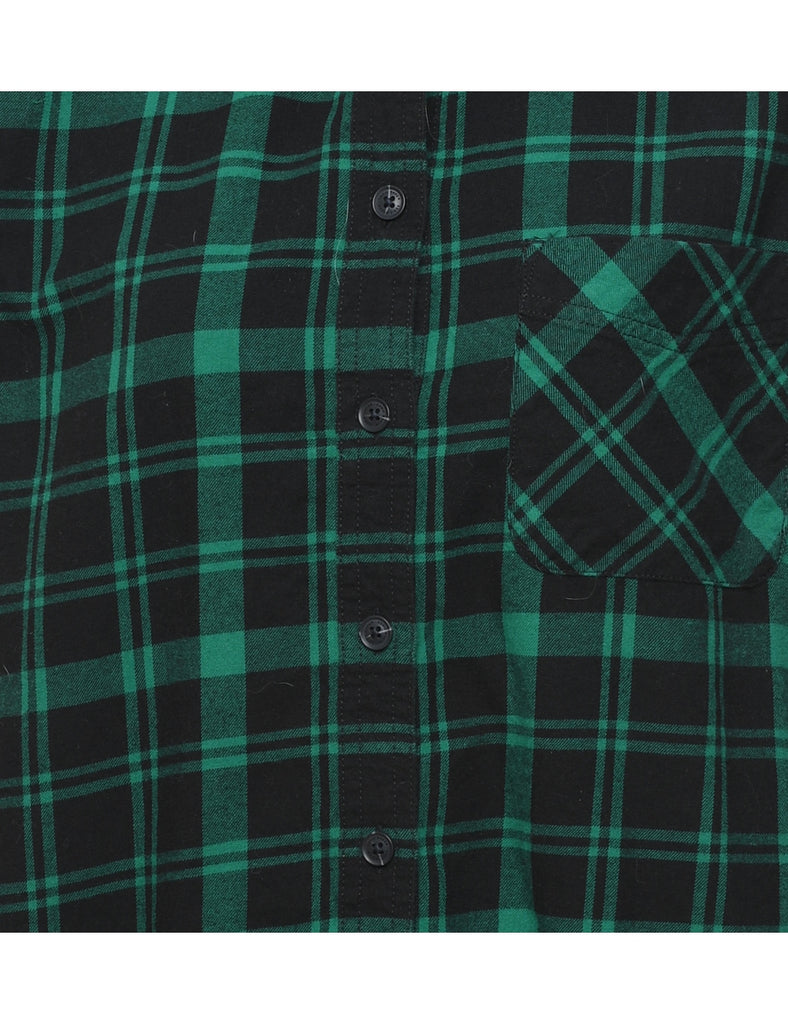 Eddie Bauer Green & Black Checked Shirt - L