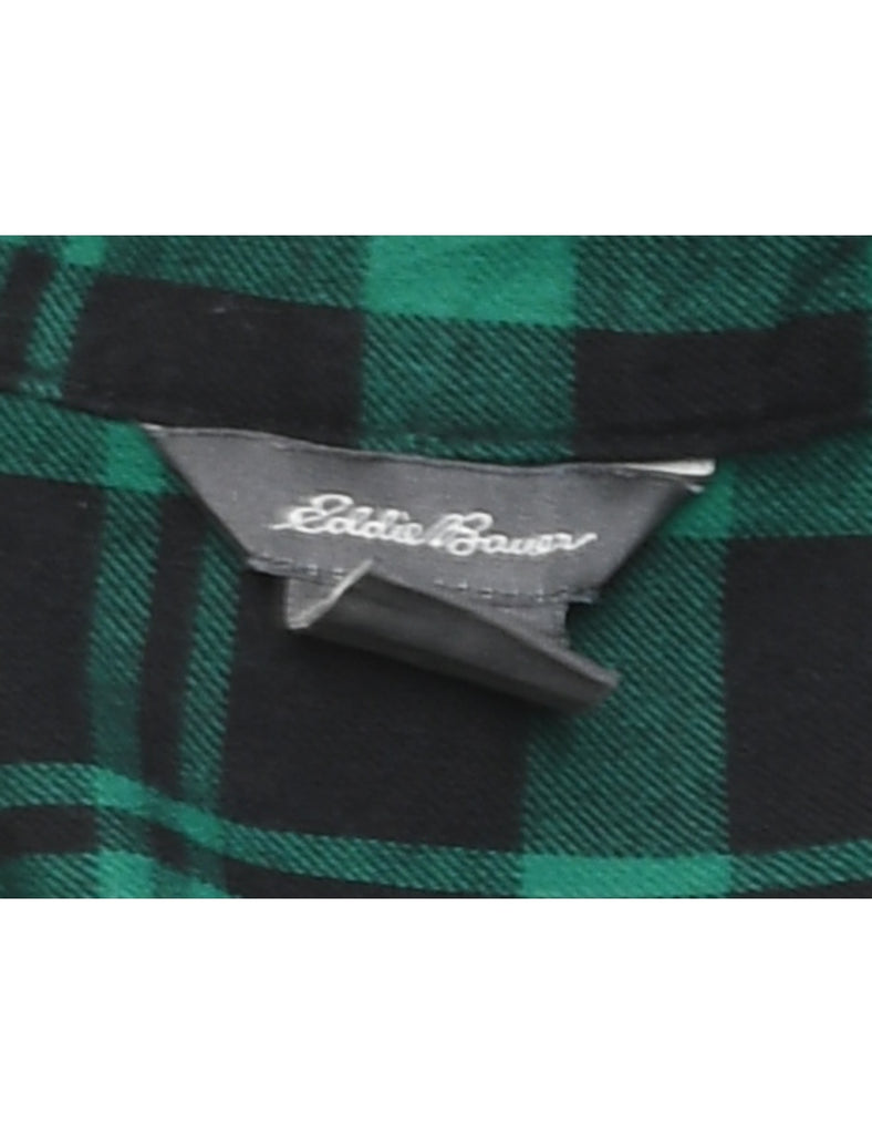 Eddie Bauer Green & Black Checked Shirt - L