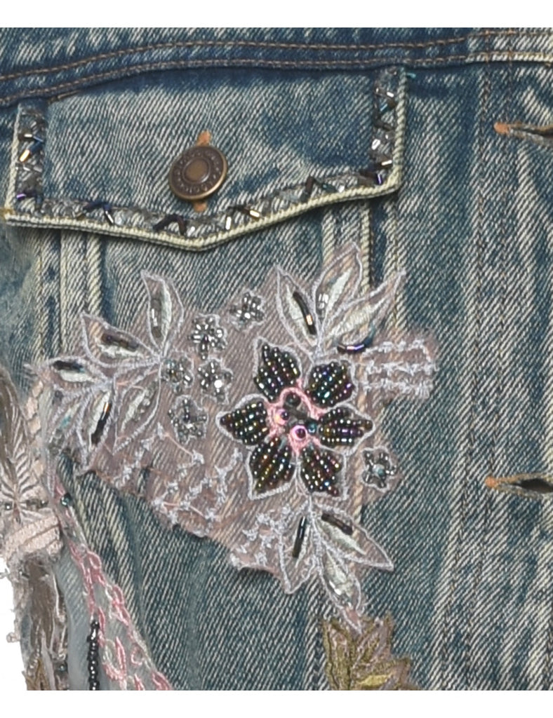 Embellished Denim Jacket - M