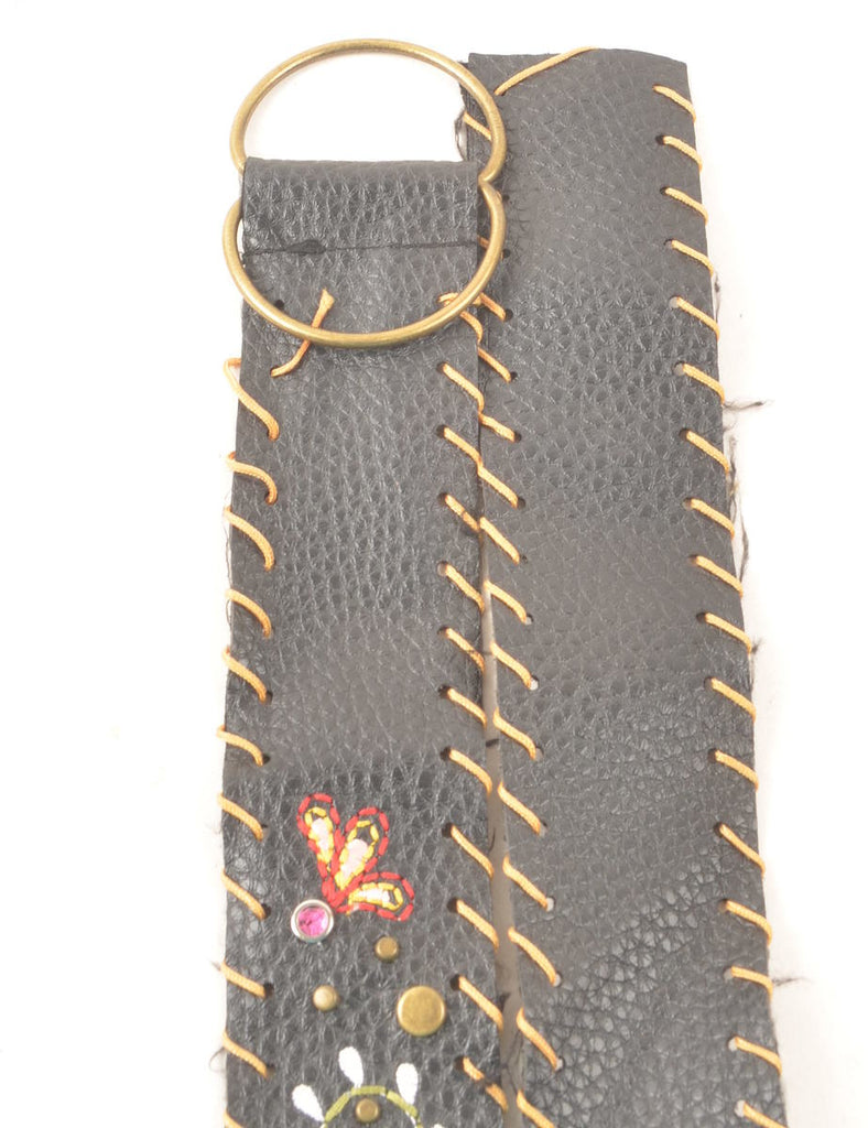 Embellished Leather Fashion Belt - L