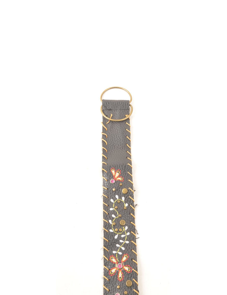 Embellished Leather Fashion Belt - L