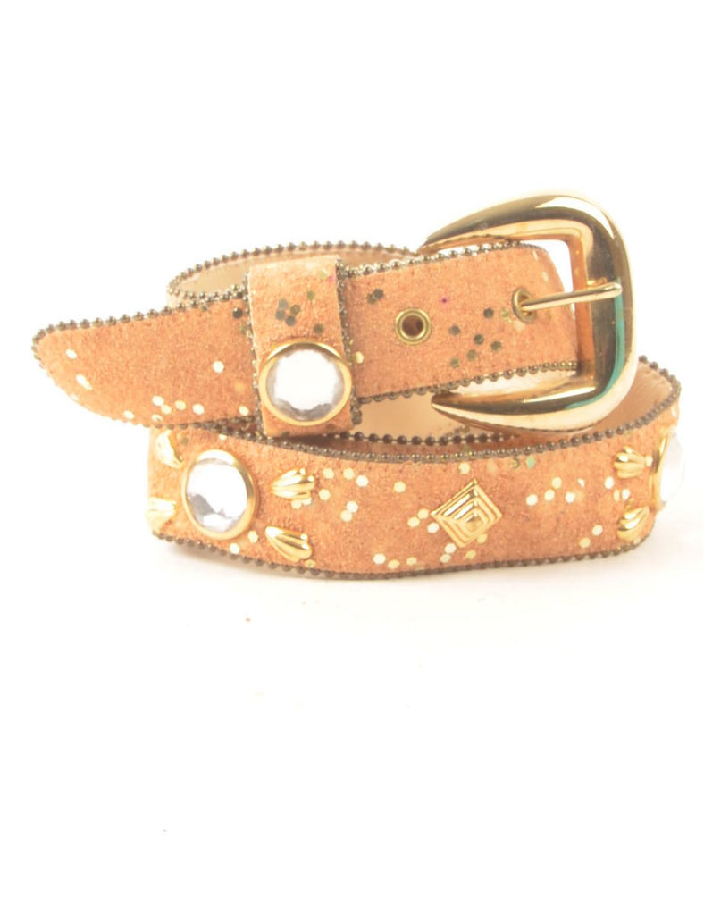 Embellished Studded Western Belt - M