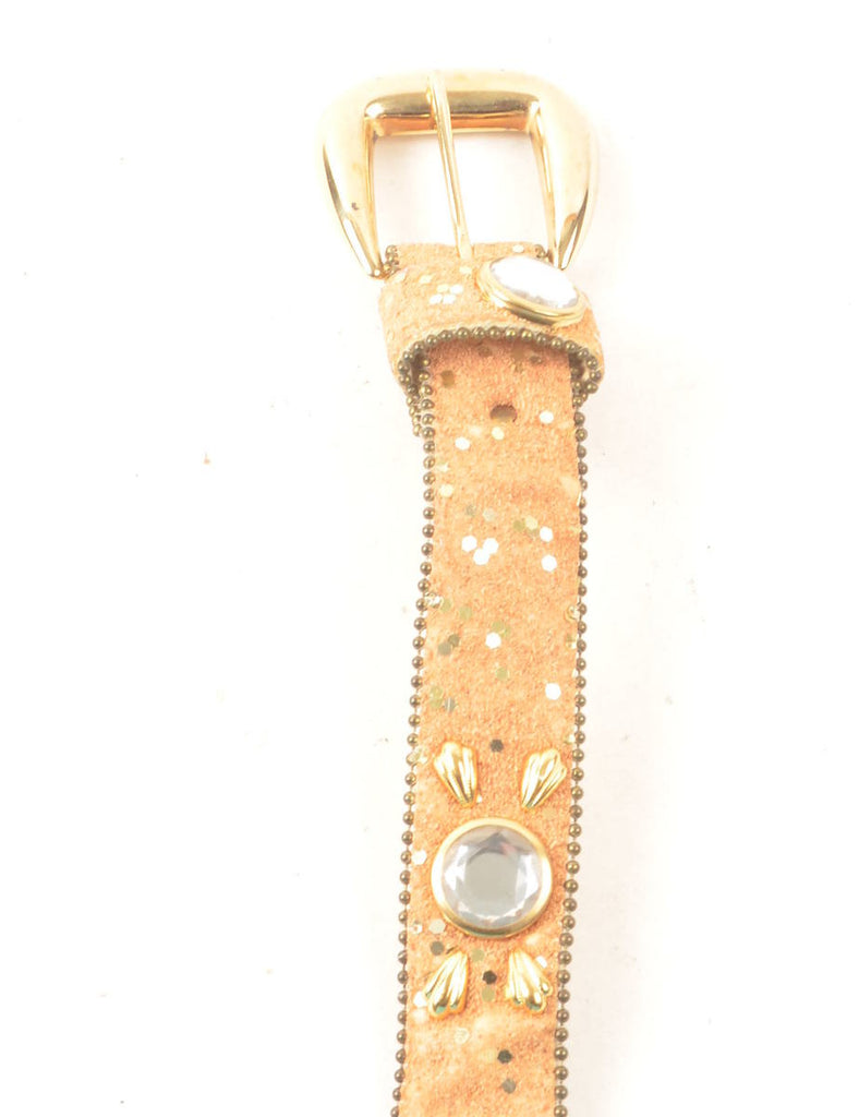 Embellished Studded Western Belt - M