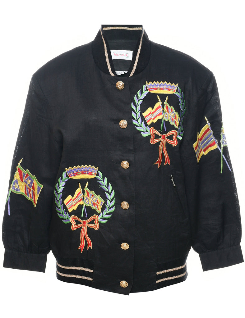 Embroidered Bomber Jacket - M