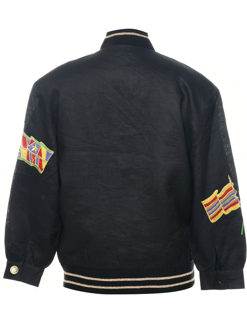 Embroidered Bomber Jacket - M