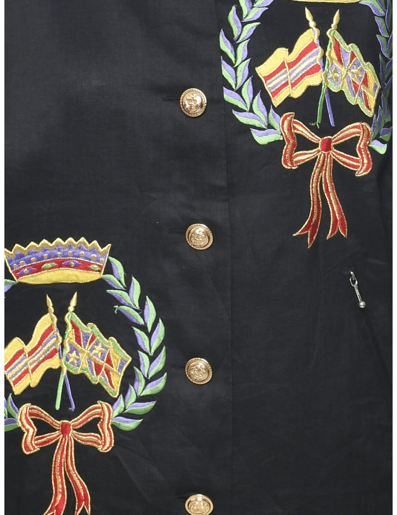 Embroidered Bomber Jacket - M