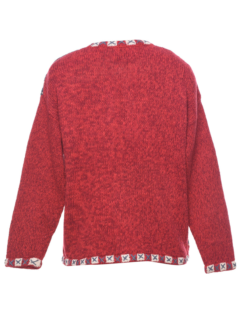 Embroidered Christmas Cardigan - XL