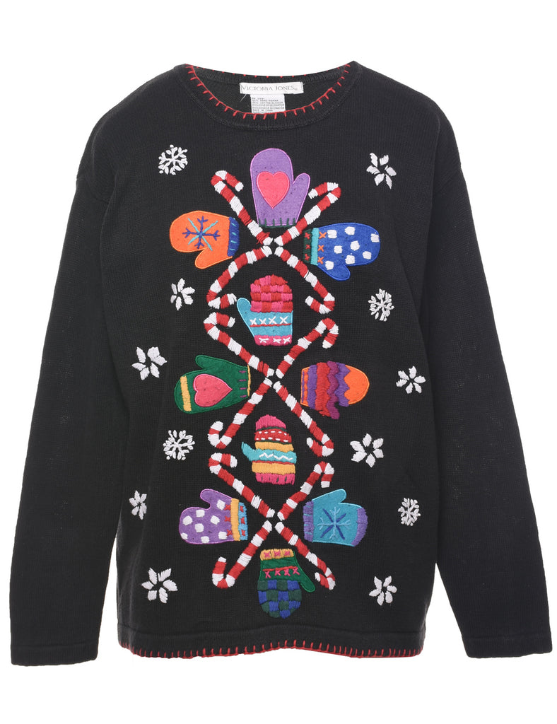 Embroidered Christmas Jumper - L