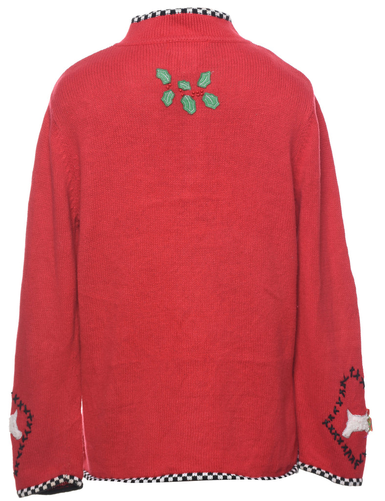 Embroidered Christmas Jumper - L