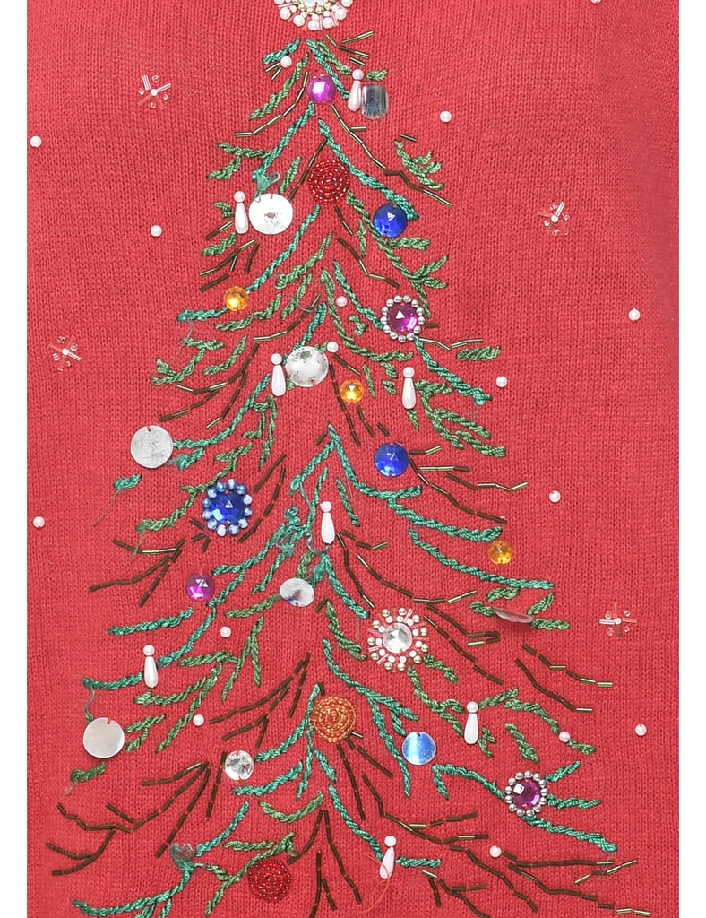 Embroidered Christmas Jumper - M