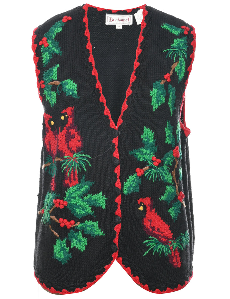 Embroidered Christmas Vest - S