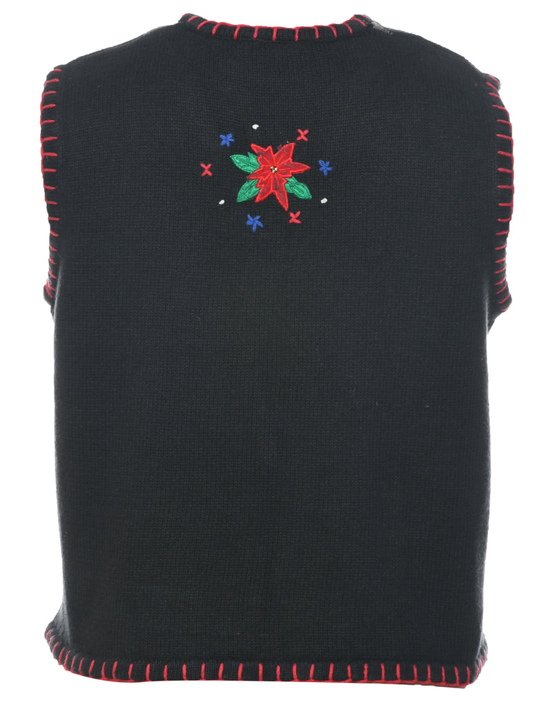 Embroidered Christmas Vest - L