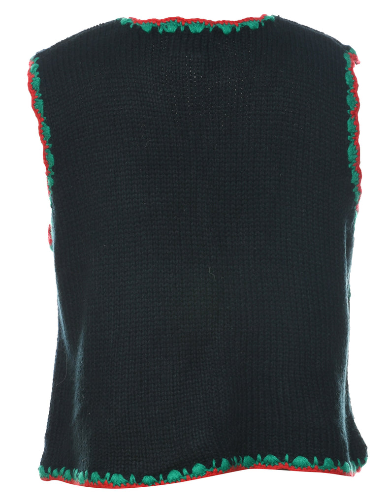 Embroidered Christmas Vest - L