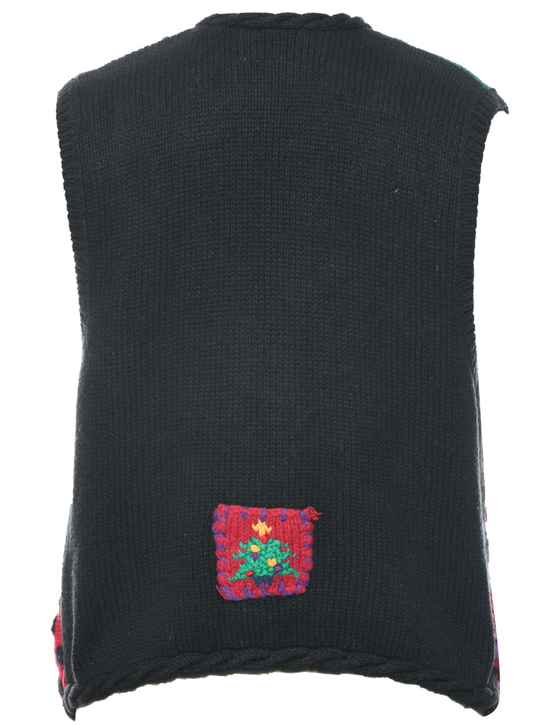 Embroidered Christmas Vest - L