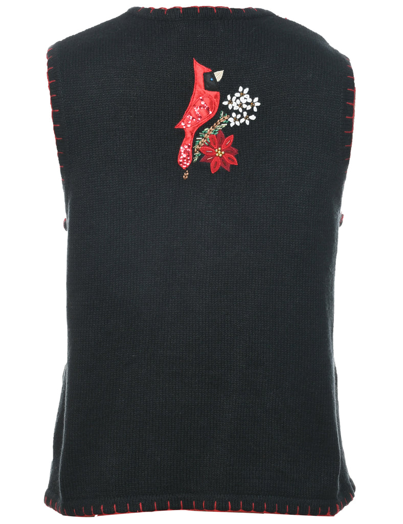 Embroidered Christmas Vest - M