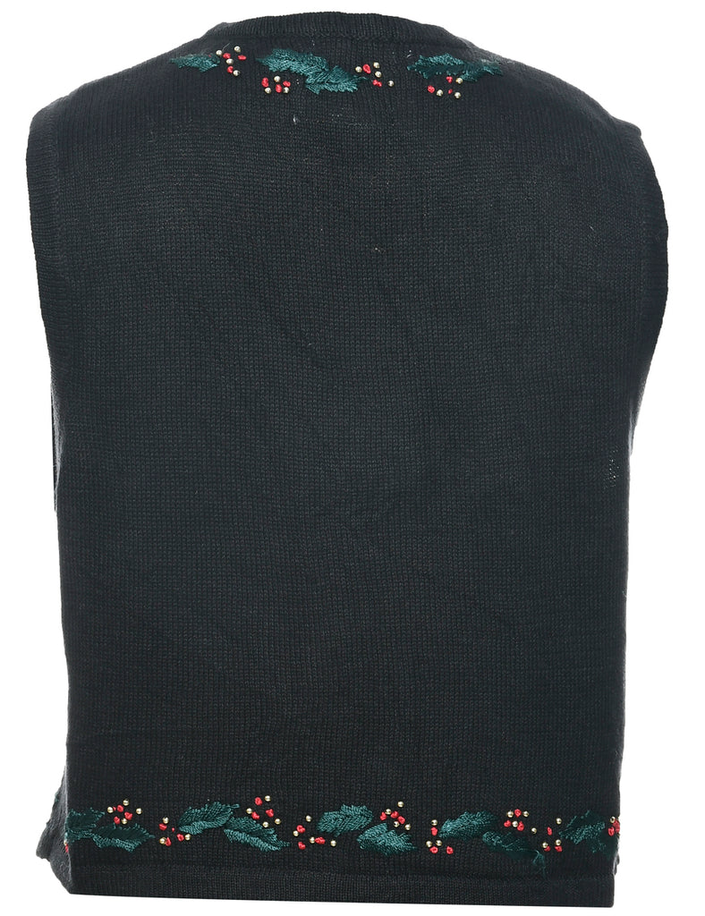 Embroidered Christmas Vest - M