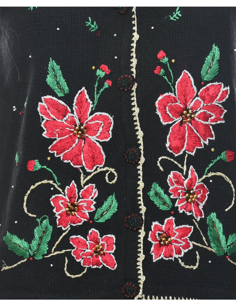 Embroidered Christmas Vest - M