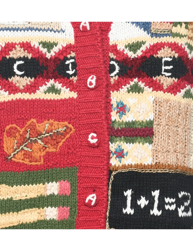 Embroidered Christmas Vest - L