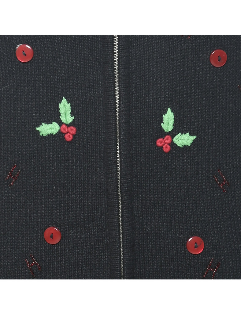 Embroidered Christmas Vest - S