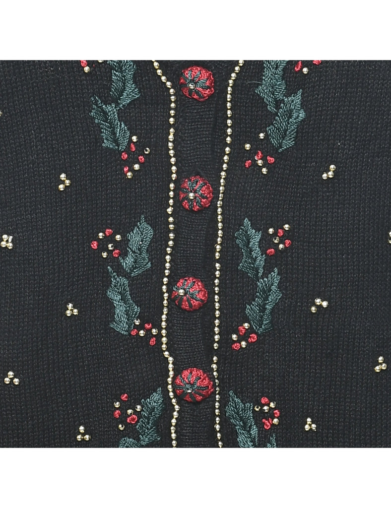 Embroidered Christmas Vest - M