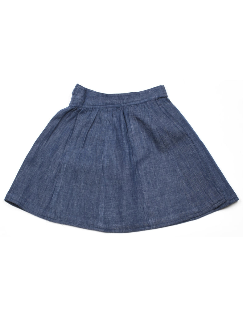 Embroidered Dark Wash Mini Mushroom Skirt - 4 YEARS