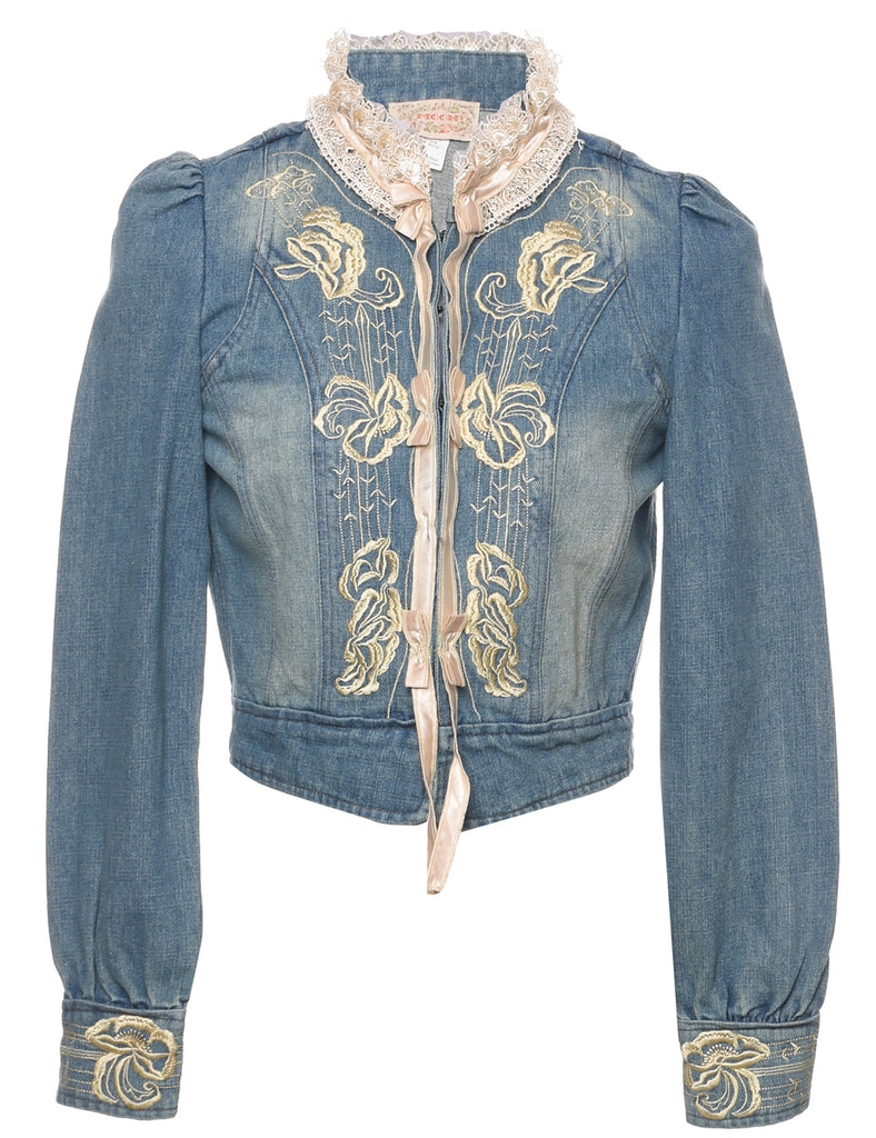 Embroidered Denim Jacket - S