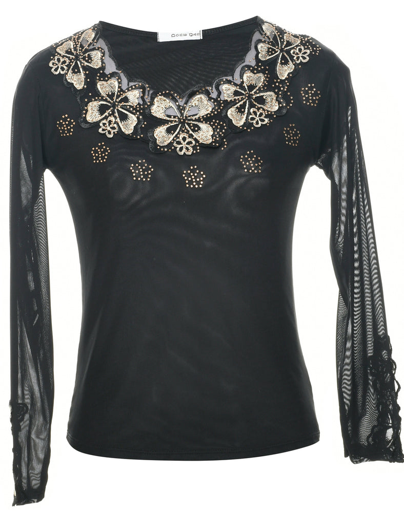 Embroidered Evening Top - XS