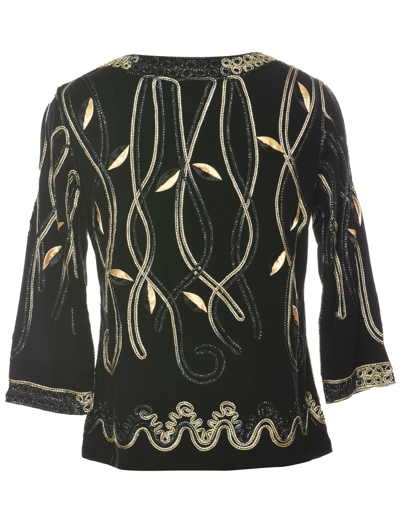 Embroidered Evening Top - M