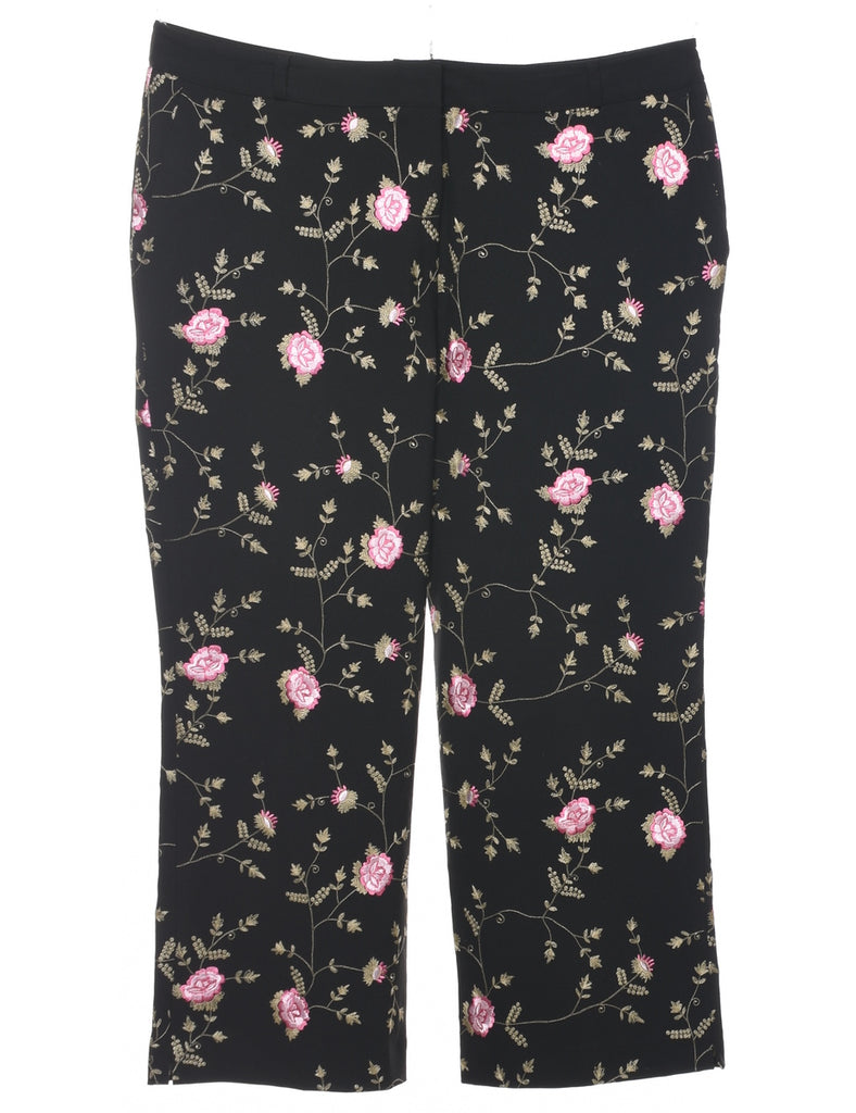 Embroidered Floral Trousers - W36 L24