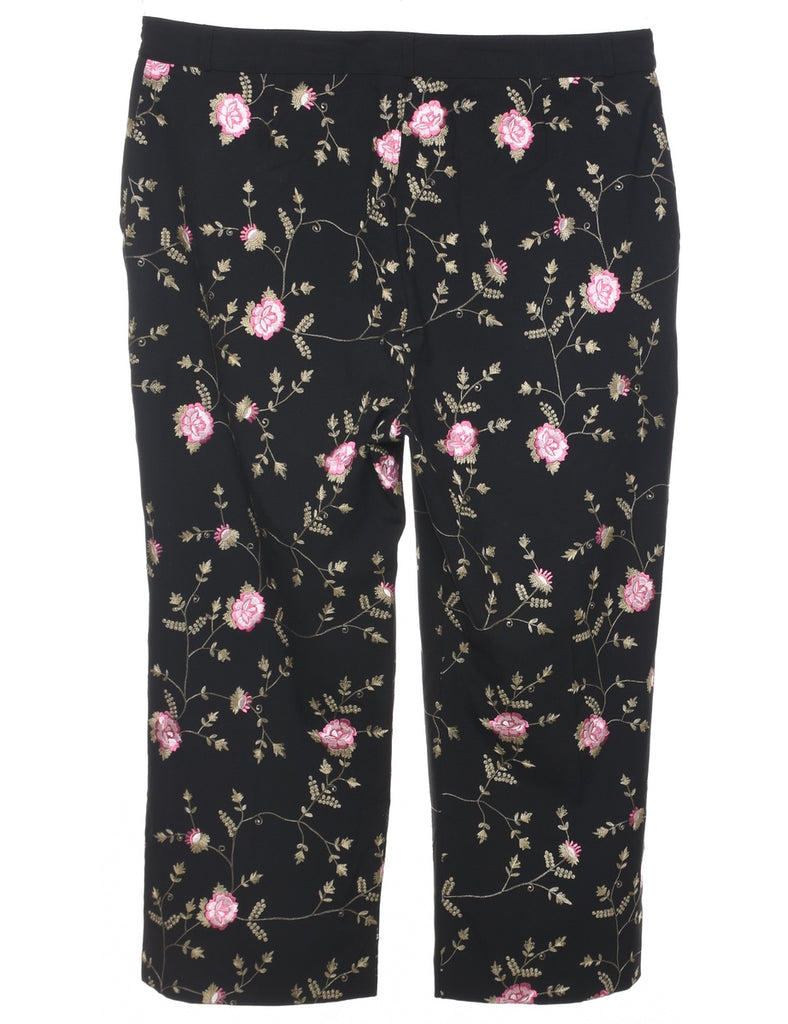 Embroidered Floral Trousers - W36 L24