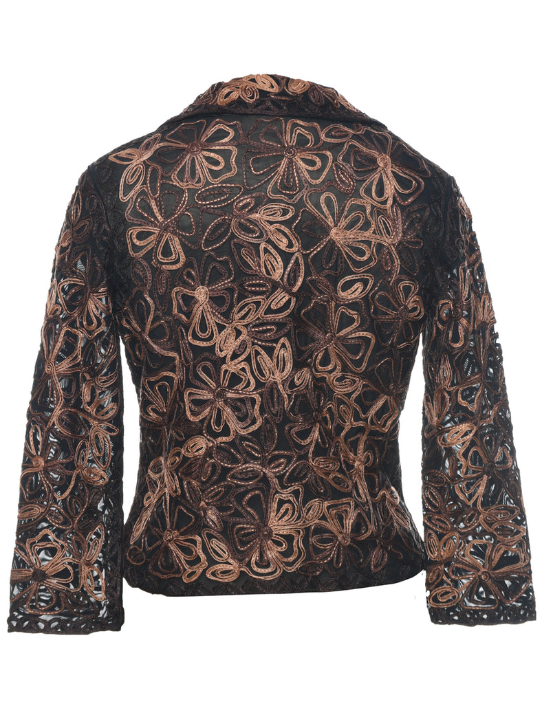 Embroidered Sheer Jacket - M