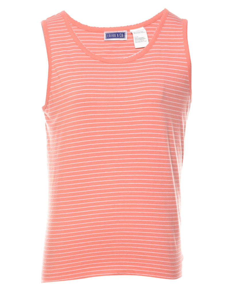 Erika Coral Striped Vest Top - M