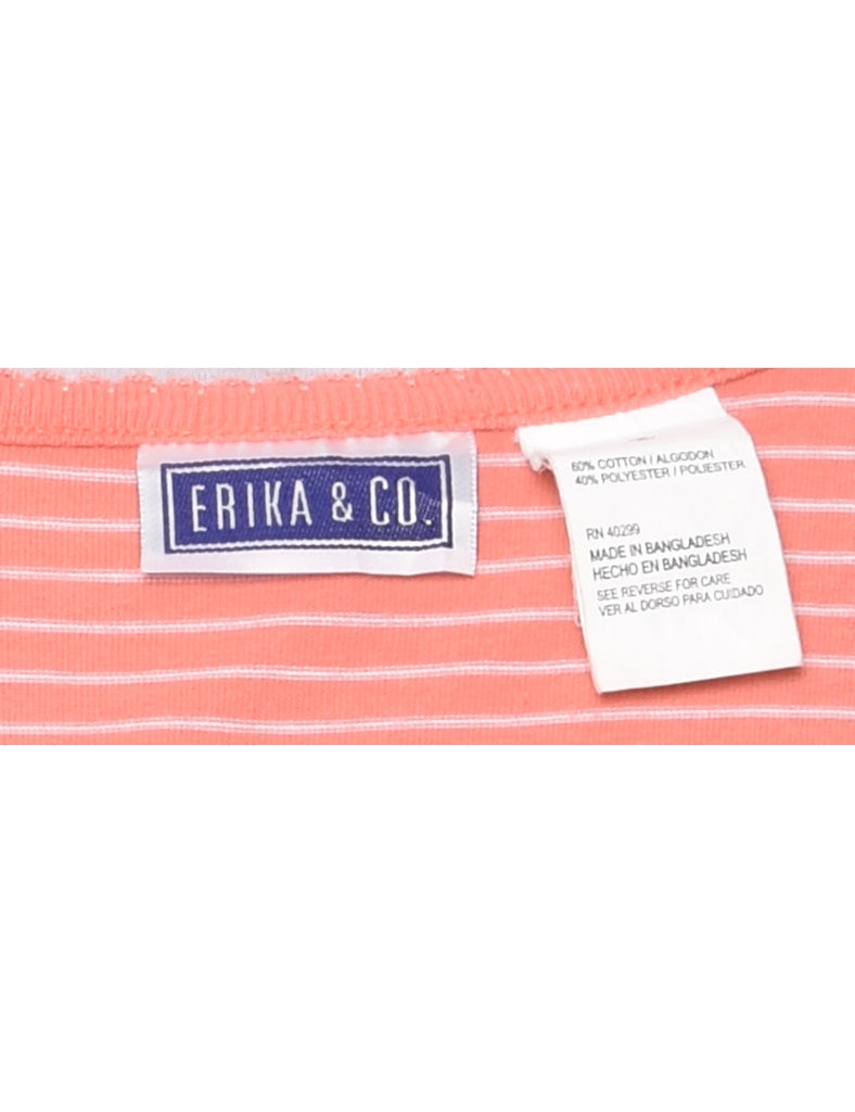 Erika Coral Striped Vest Top - M