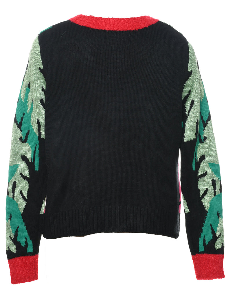 Festive Print Christmas Cardigan - S