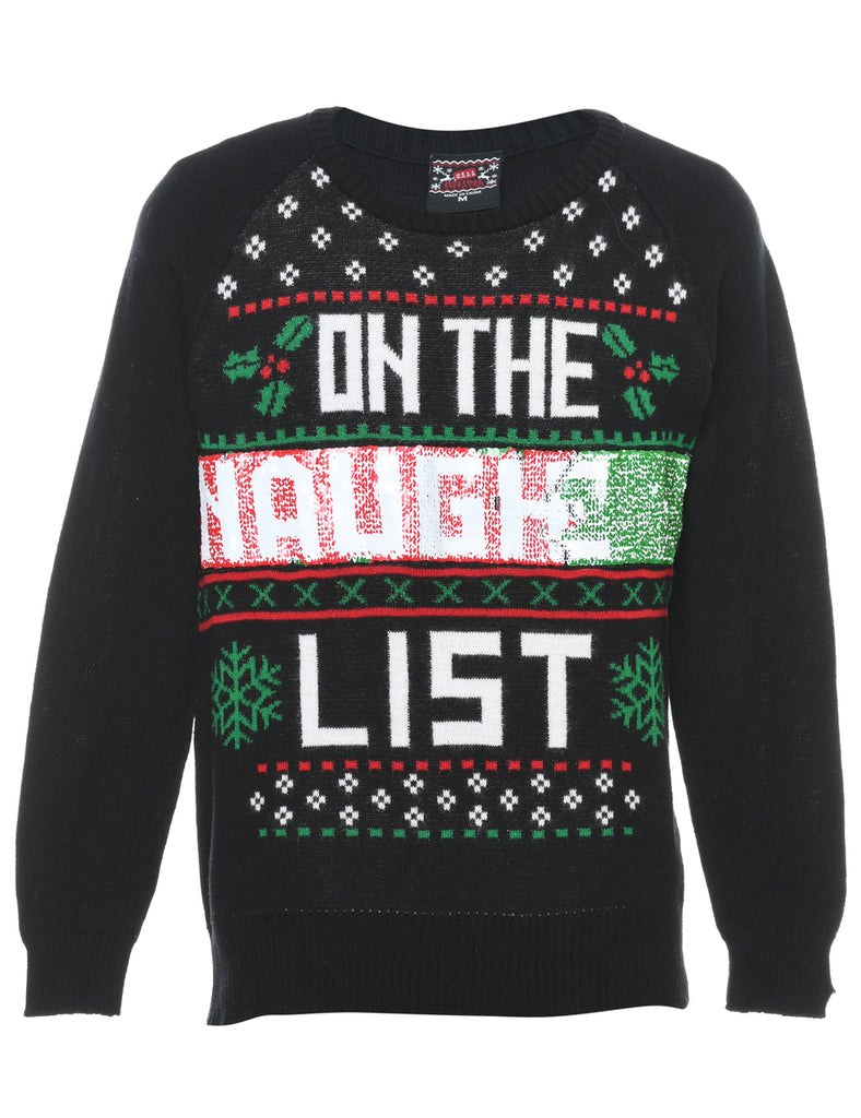 Festive Print Christmas Jumper - M