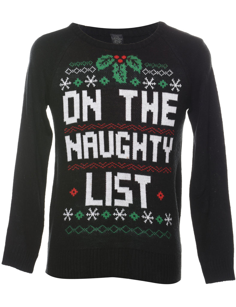 Festive Print Christmas Jumper - M