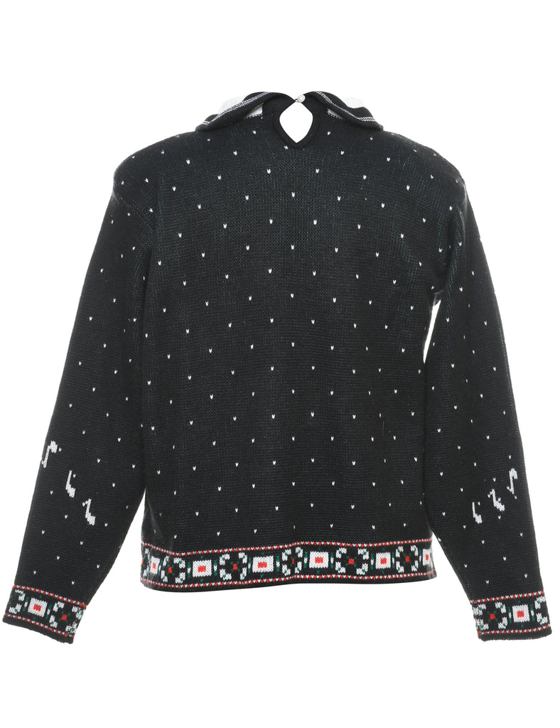 Festive Print Christmas Jumper - M