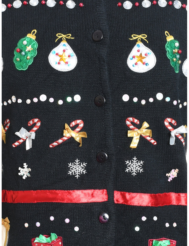 Festive Print Christmas Jumper - S