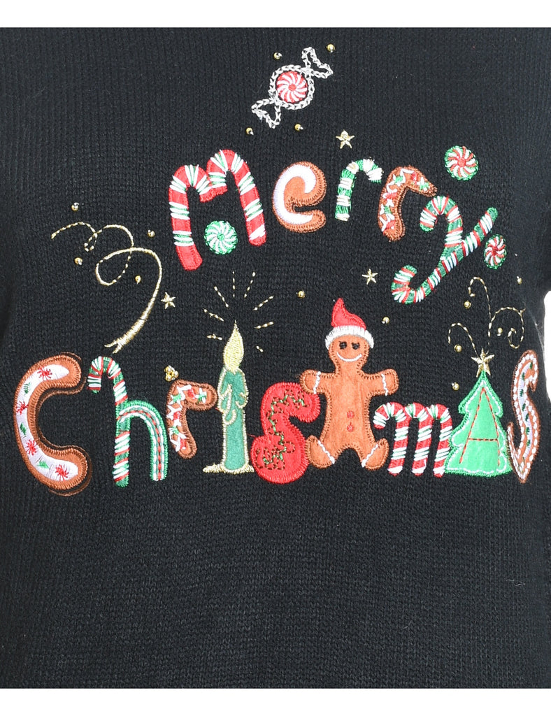 Festive Print Christmas Jumper - M